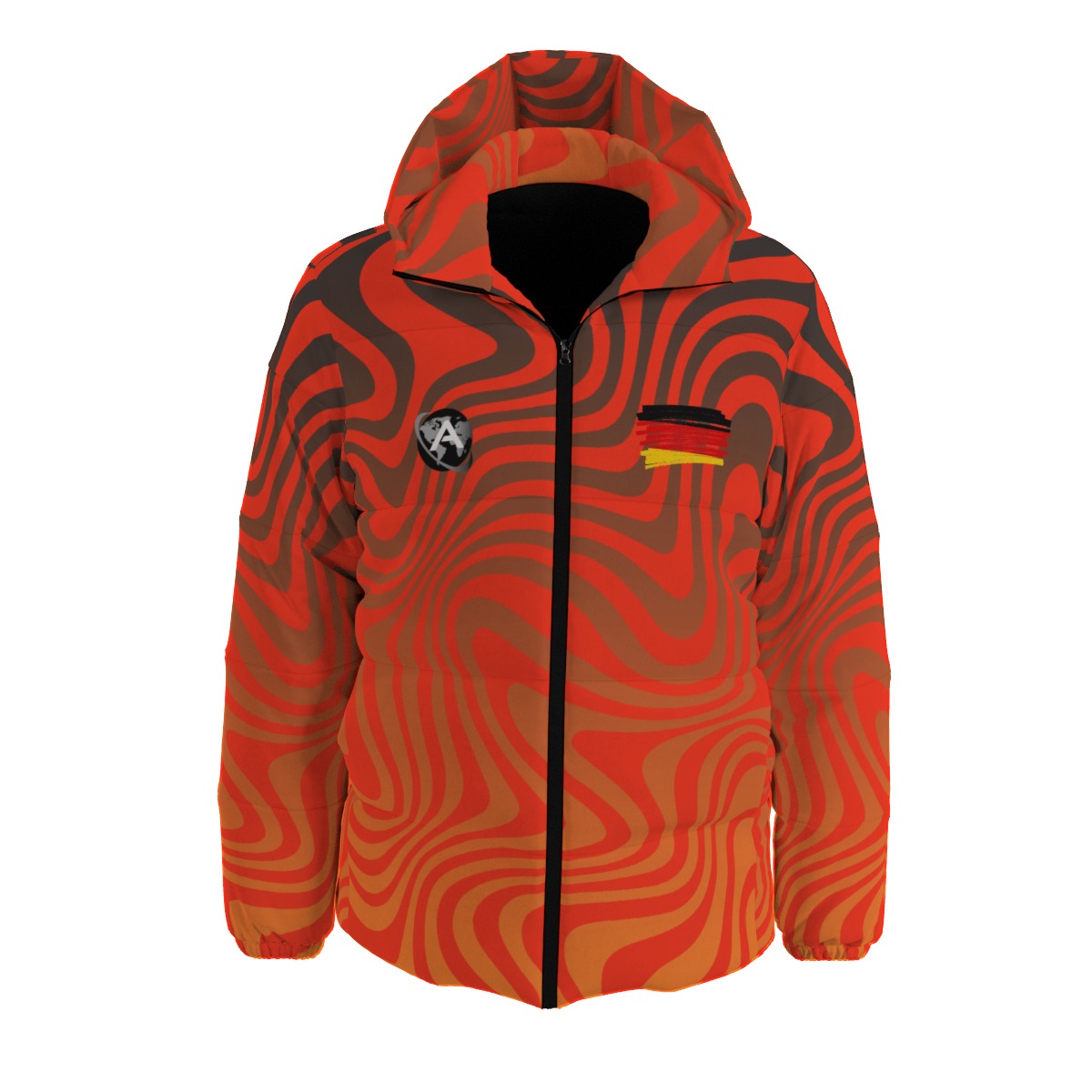 Germany Swirl All-Over Print Unisex Down Jacket