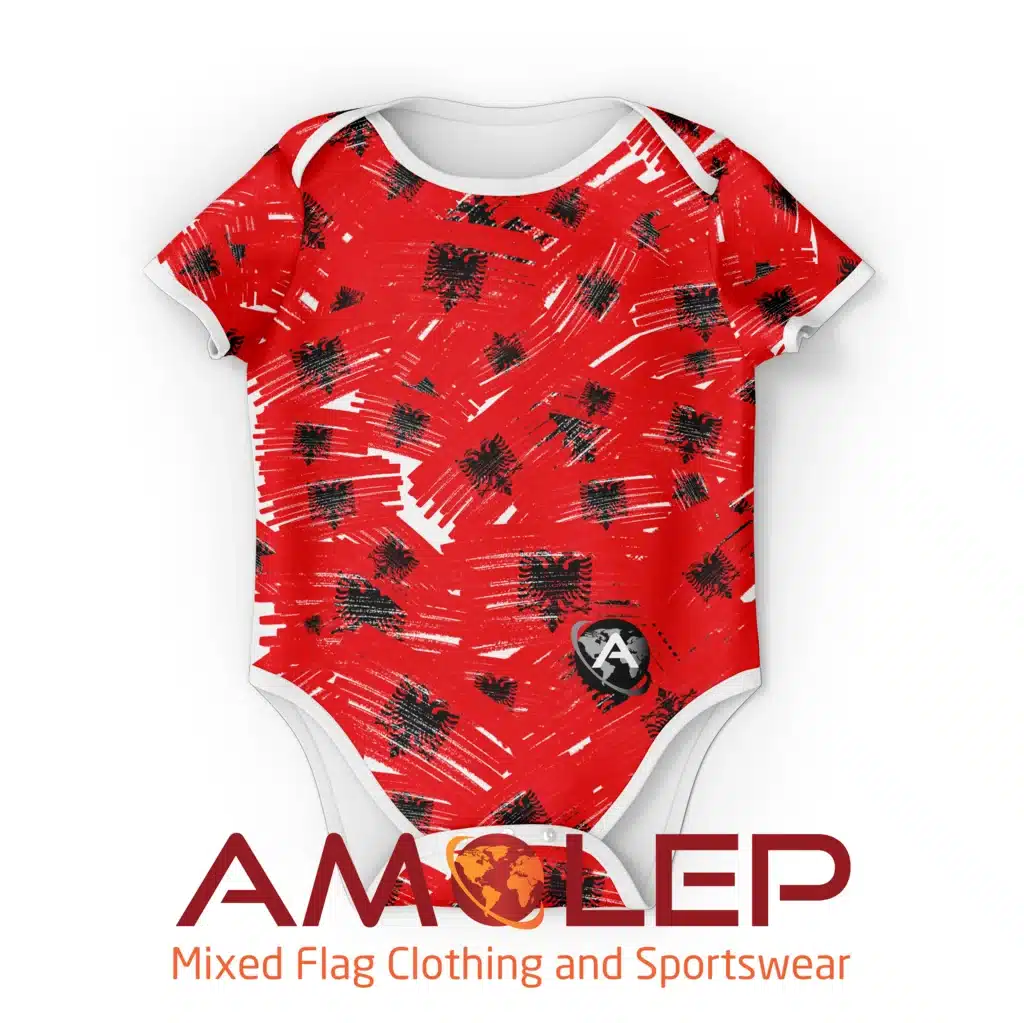 Grafitti Flags Albania Baby Onesie/Bodysuit (Amolep)