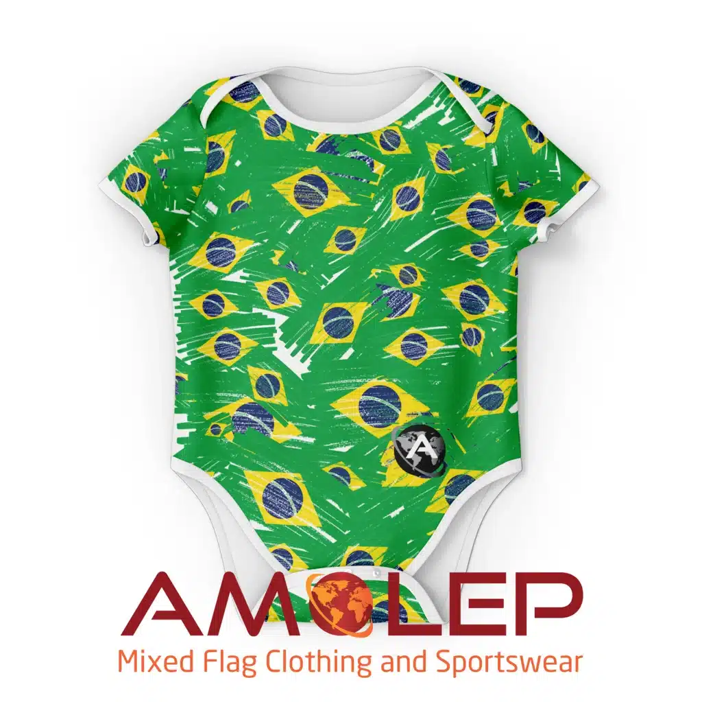 Grafitti Flags Brazil Baby Onesie/Bodysuit (Amolep)