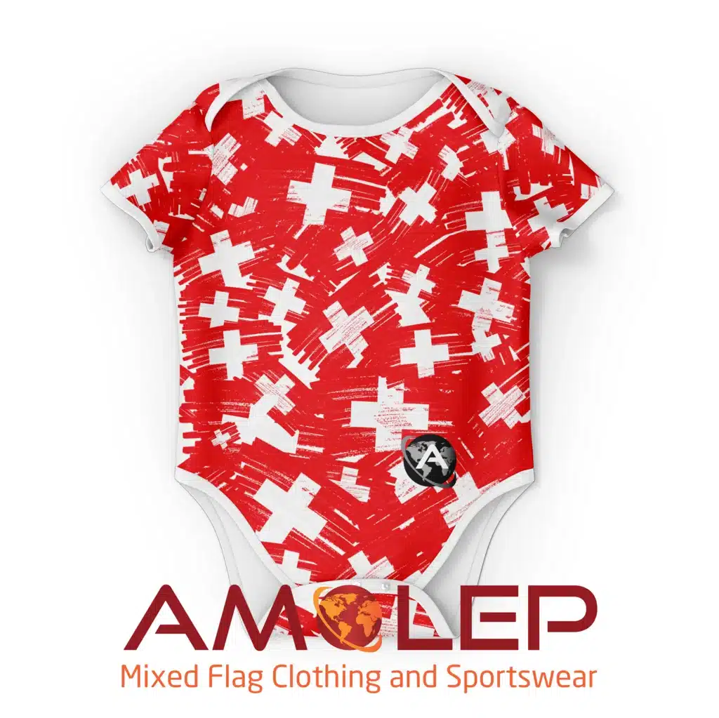 Grafitti Flags Switzerland Baby Onesie/Bodysuit (Amolep)