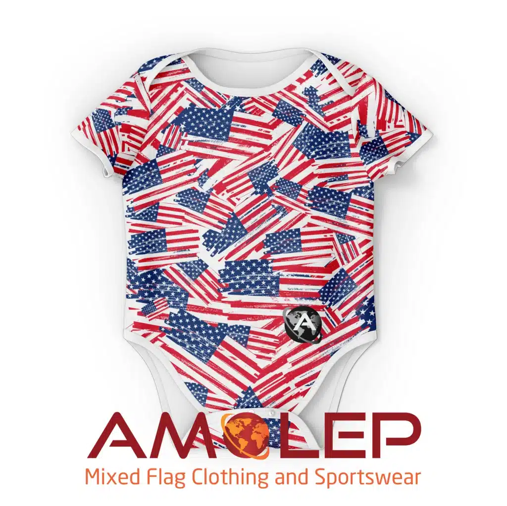 Grafitti Flags United States of America (USA) Baby Onesie/Bodysuit (Amolep)